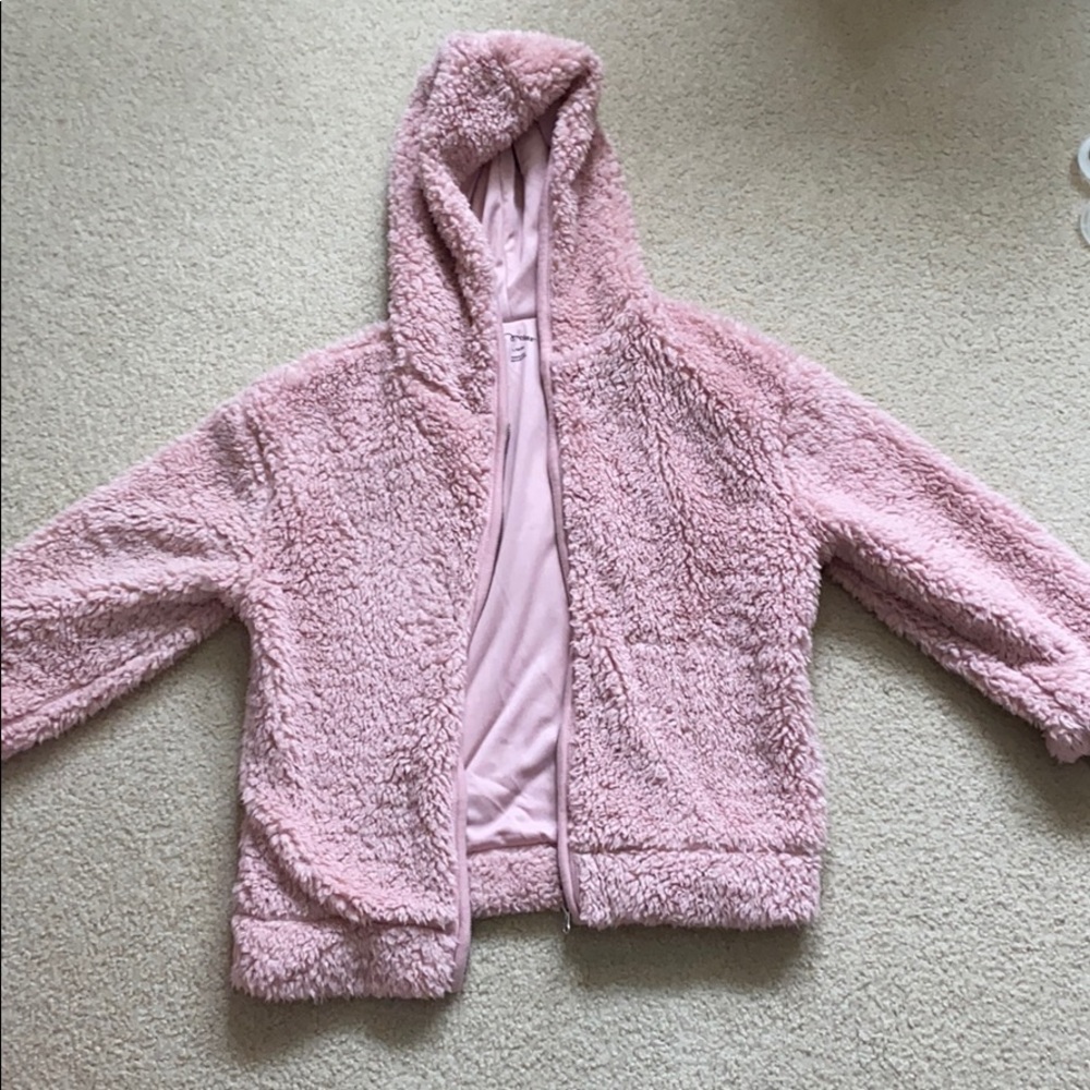 Fluffy pink coat